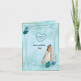 Invitación Simple and elegant wedding invitation in Sky Blue