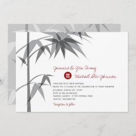 Invitación Simple árbol de bambú oriental Boda chino moderno