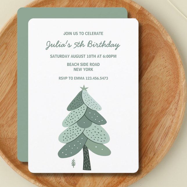 Invitación Simple árbol de Navidad Cumpleaños (Subido por el creador)