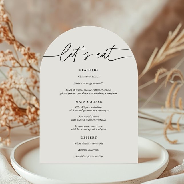 Invitación Simple Arch Let's Eat Boda Menu Card (Subido por el creador)