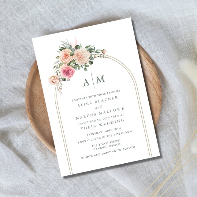 Invitación Simple Arco Floral Boda Jardín (Subido por el creador)