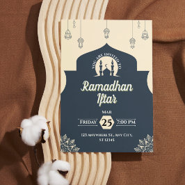 Invitación simple azul para el Iftar de Ramadán (r