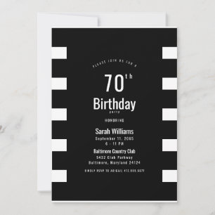 Invitación simple B/N para fiesta de cumpleaños nú