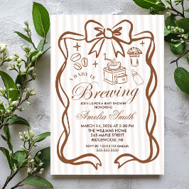 Invitación Simple Baby Is Brewing Doodle Coffee Baby Shower I