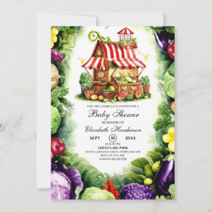 Invitación Simple Baby Shower de mercado de productores de pa