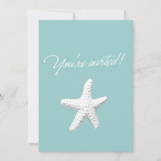 Invitación simple Baby Shower Starfish blanco