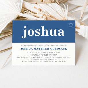 Invitación SIMPLE BAR MITZVAH genial estrella judía marina