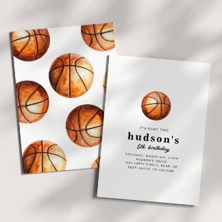 Invitación Simple Basketball Birthday Invitation