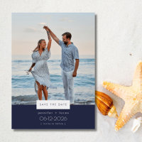 Simple Beach Wedding Photo Save the Date