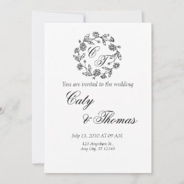 Invitación Simple black and white weeding invitation