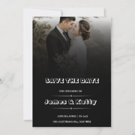 Invitación Simple Black Save the Date Wedding Invitation
