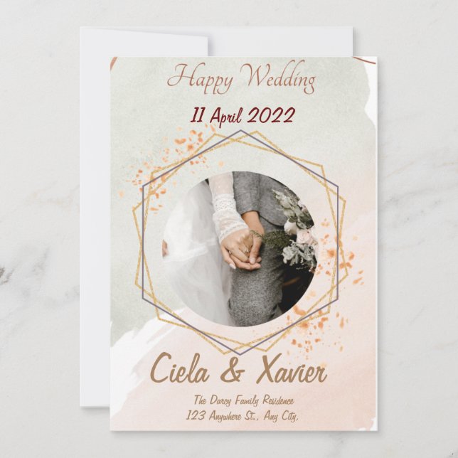 Invitación Simple Black & White Overlay Photo Wedding Invitat (Anverso)