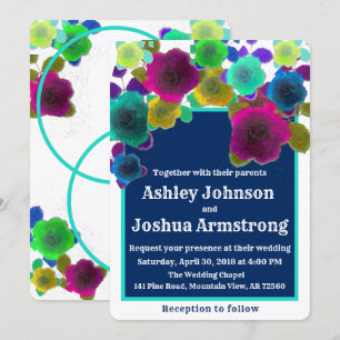 Invitación simple boda contemporáneo en cascada