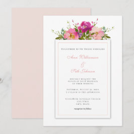 Invitación Simple Boda de color rosa de agua Rubor