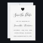 Invitación Simple Boda De Corazón Negro Plano Guardar La Tarj<br><div class="desc">¡Calidad y personalizable!</div>