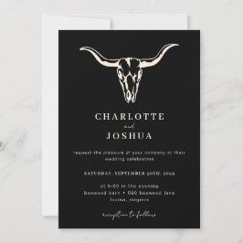Invitación Simple Boda de fotos de la vaca bohemiana occident