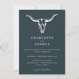 Invitación Simple Boda de fotos de la vaca bohemiana occident