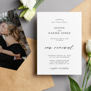 Invitación Simple boda de renovación de promesa de foto en bl