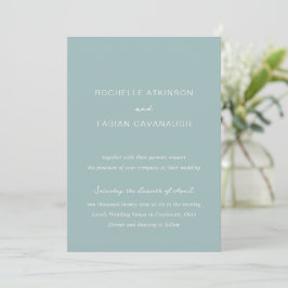 Invitación Simple Boda Elegante Azul Muerto