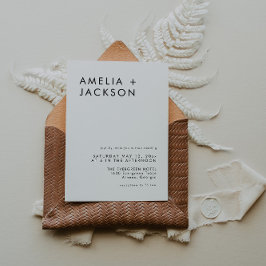 Invitación Simple Boda Elegante En Blanco Y Negro