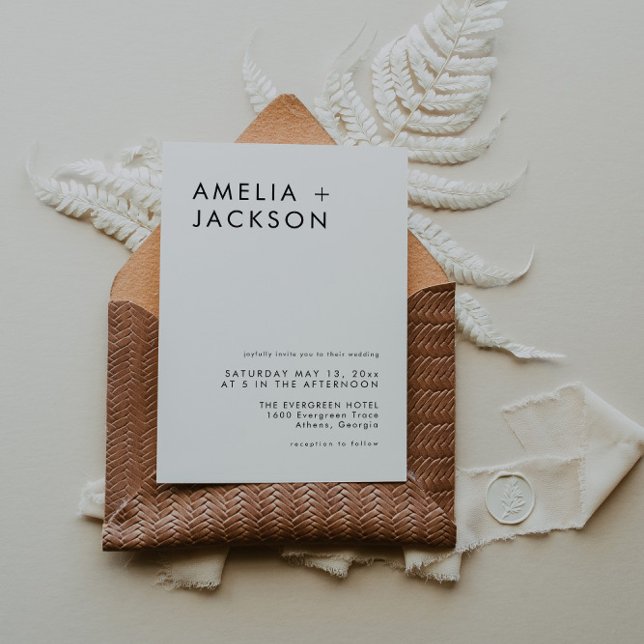 Invitación Simple Boda Elegante En Blanco Y Negro (Subido por el creador)