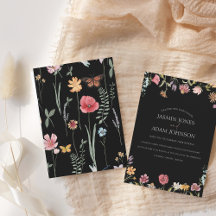 Simple Boda floral de flores silvestres de color n