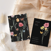 Simple Boda floral de flores silvestres de color n