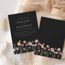 Simple Boda floral de flores silvestres de color n