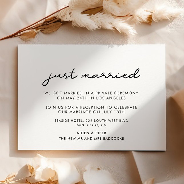 Invitación simple boda recién casada (Subido por el creador)