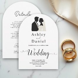 Invitación Simple Boda Romántica Romántica Y Blanca Elegante