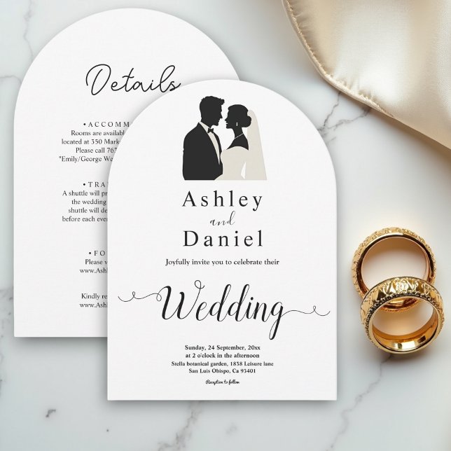 Invitación Simple Boda Romántica Romántica Y Blanca Elegante (Subido por el creador)