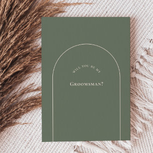 Invitación Simple Boho Arch Sage Groomsman Propuesta
