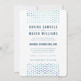 Invitación SIMPLE BOHO BODA modelo triangular moderno azul