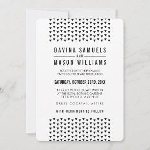 Invitación SIMPLE BOHO BODA modelo triangular moderno negro
