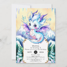 Simple Boho Ice Dragon Cumpleaños