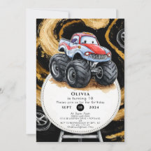 Simple Boho Monster Truck Cumpleaños