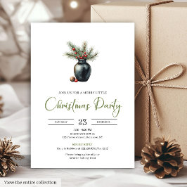 Invitación Simple Boho Neutral Botanical Rustic Christmas