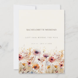Invitación Simple Boho Wildflower Bachelorette Weekend Card