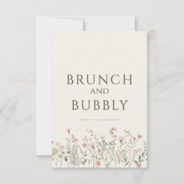 Invitación Simple Boho Wildflower Beige Bridal Shower Card