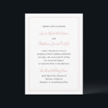 Invitación Simple borde Formal Rubor Elegante rosado Wedding<br><div class="desc">Simple invitación a la boda con sus nombres y lugar de celebración en un elegante guión rosa rubor junto con sus detalles del evento rodeados por un borde rosa rubor. Una invitación casera de estilo tradicional,  perfecta para un boda formal en primavera o verano.</div>