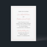 Invitación Simple borde Formal Rubor Elegante rosado Wedding<br><div class="desc">Simple invitación a la boda con sus nombres y lugar de celebración en un elegante guión rosa rubor junto con sus detalles del evento rodeados por un borde rosa rubor. Una invitación casera de estilo tradicional,  perfecta para un boda formal en primavera o verano.</div>