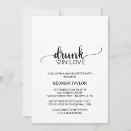 Invitación Simple Borracho Negro Enamorado Fiesta De Bachelor