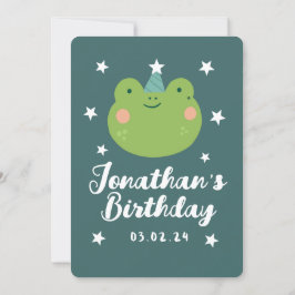 Invitación Simple bosque de ranas con animales Cumpleaños