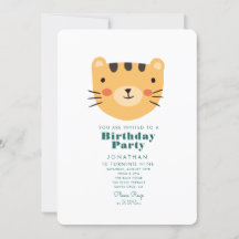 Simple bosque de tigres con animales Cumpleaños