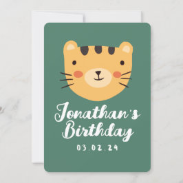 Invitación Simple bosque de tigres con animales Cumpleaños