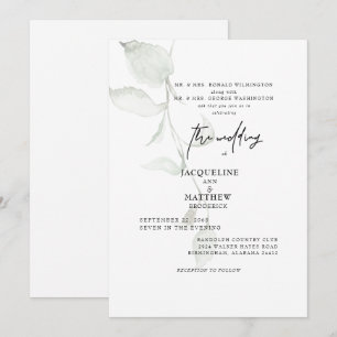 Invitación simple botánica a casar a ambos padres