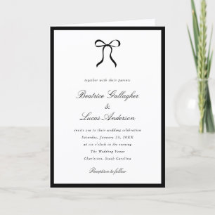 Invitación Simple Bow Boda Clásica