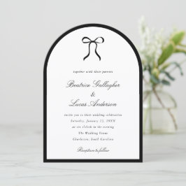 Invitación Simple Bow Classic Wedding