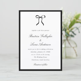 Invitación Simple Bow Classic Wedding