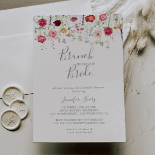 Invitación Simple brunch de flores silvestres con ducha de no